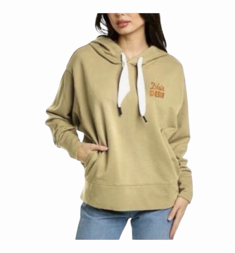 Free People Sandrine Rose Désir Oversized Hoodie XS NWT Distressed Tan Boho